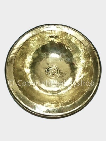 Vasque en cuivre doré marocaine ronde 48 cm - à encastrer